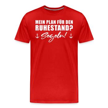 Ruhestand Rente Segeln - Männer Premium Bio T-Shirt - Rot - Vorne - Damien (186cm)