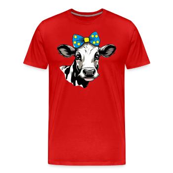 Funny cow outfit for vegans and vegetarians Moo - Men's Premium Organic T-Shirt - red - Front - Damien (186cm)
