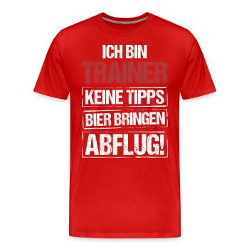I'm a trainer - bring beer and take off - Men's Premium Organic T-Shirt - red - Front - Damien (186cm)
