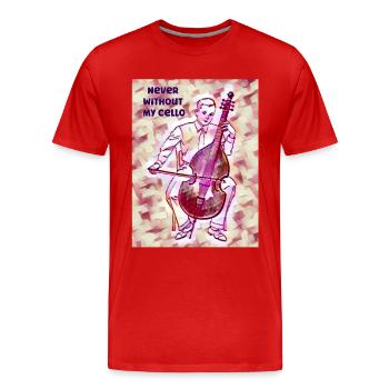 Mon violoncelle contrebasse - T-shirt bio Premium Homme - rouge - Devant - Damien (186cm)