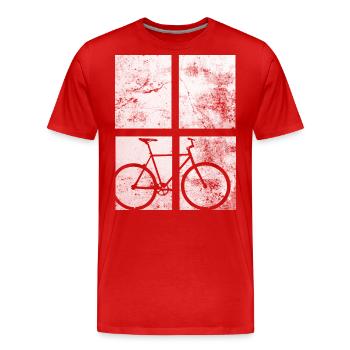 4 Rectangles - Cycling - (4) - Men's Premium Organic T-Shirt - red - Front - Damien (186cm)