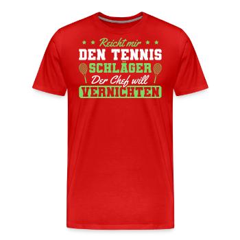 Tennis Spruch Männer Tennisspieler - Männer Premium Bio T-Shirt - Rot - Vorne - Damien (186cm)