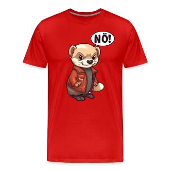 Frettchen Nö Nein - Männer Premium Bio T-Shirt - Rot - Vorne - Damien (186cm)