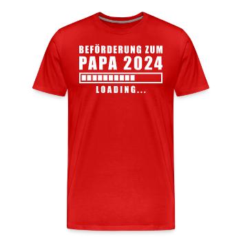 Beförderung zum Papa 2024 loading - Männer Premium Bio T-Shirt - Rot - Vorne - Damien (186cm)