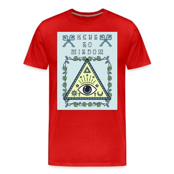 Troisième œil, l’œil qui voit tout, occulte - T-shirt bio Premium Homme - rouge - Devant - Damien (186cm)
