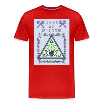 Troisième œil, l’œil qui voit tout, occulte - T-shirt bio Premium Homme - rouge - Devant - Damien (186cm)