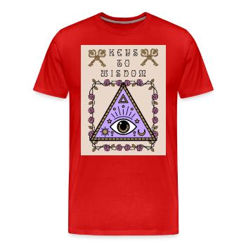 Troisième œil, l’œil qui voit tout, occulte - T-shirt bio Premium Homme - rouge - Devant - Damien (186cm)