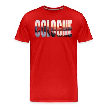 HORIZON DE COLOGNE. - T-shirt bio Premium Homme - rouge - Devant - Damien (186cm)
