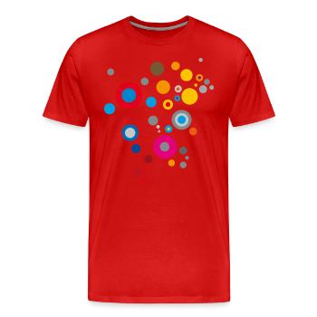 Punkte Muster - Männer Premium Bio T-Shirt - Rot - Vorne - Damien (186cm)