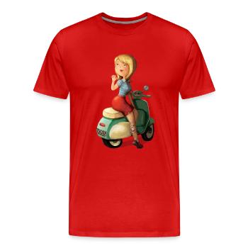 Scooter Girl Hoodies & Sweatshirts - Men's Premium Organic T-Shirt - red - Front - Damien (186cm)