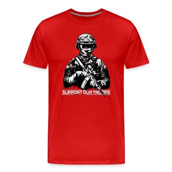 Soldaten Support Troops Truppe Support Soldat - Männer Premium Bio T-Shirt - Rot - Vorne - Damien (186cm)