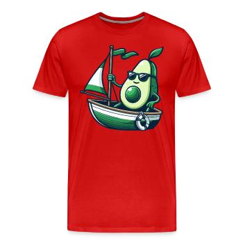 Dériveur d’été cool avec avocat - T-shirt bio Premium Homme - rouge - Devant - Damien (186cm)
