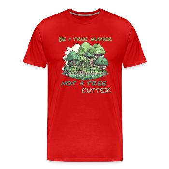 Be a tree hugger - Men's Premium Organic T-Shirt - red - Front - Damien (186cm)