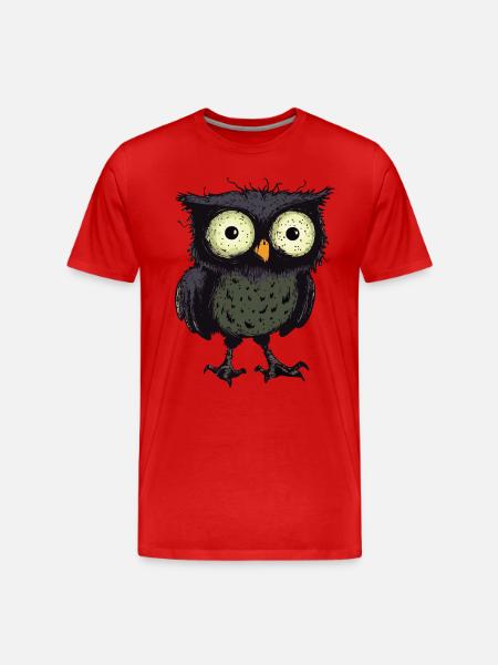 Owl Halloween Funny Zombie - Men's Premium Organic T-Shirt - red