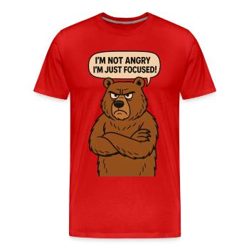 Je ne suis pas en colère, je suis juste concentré ! - T-shirt bio Premium Homme - rouge - Devant - Damien (186cm)