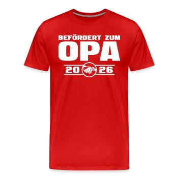Befördert zum Opa 2026 - Babyparty - Männer Premium Bio T-Shirt - Rot - Vorne - Damien (186cm)