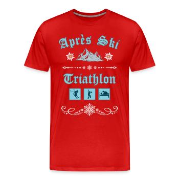 Après Ski - Triathlon - T-shirt bio Premium Homme - rouge - Devant - Damien (186cm)
