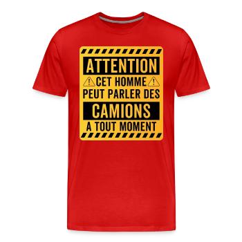 Truck Truck Driver Truck Driver - Men's Premium Organic T-Shirt - red - Front - Damien (186cm)