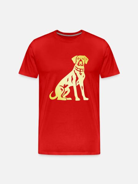 Dalmatiner Hund Silhouette - Männer Premium Bio T-Shirt - Rot