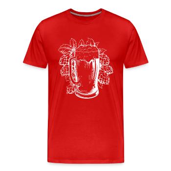 Bierglas Hopfen Malz Bier - Männer Premium Bio T-Shirt - Rot - Vorne - Damien (186cm)