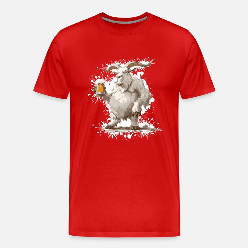 Bergziege Bier Lustig - Männer Premium Bio T-Shirt - Rot