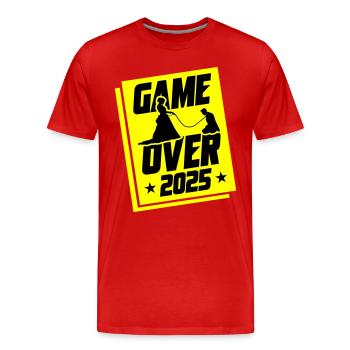 Hochzeit Game Over 2025 Junggesellenabschied - Männer Premium Bio T-Shirt - Rot - Vorne - Damien (186cm)