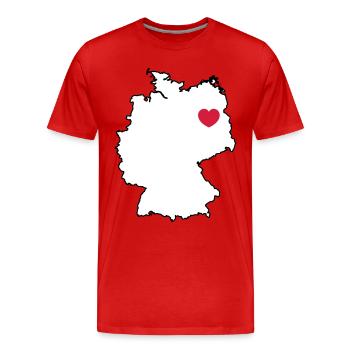I love Berlin - Männer Premium Bio T-Shirt - Rot - Vorne - Damien (186cm)
