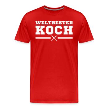 Weltbester Koch Hobbykoch Geschenkidee - Männer Premium Bio T-Shirt - Rot - Vorne - Damien (186cm)