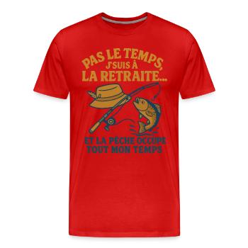 Retraite pêche cadeau départ à la retraite - T-shirt bio Premium Homme - rouge - Devant - Damien (186cm)