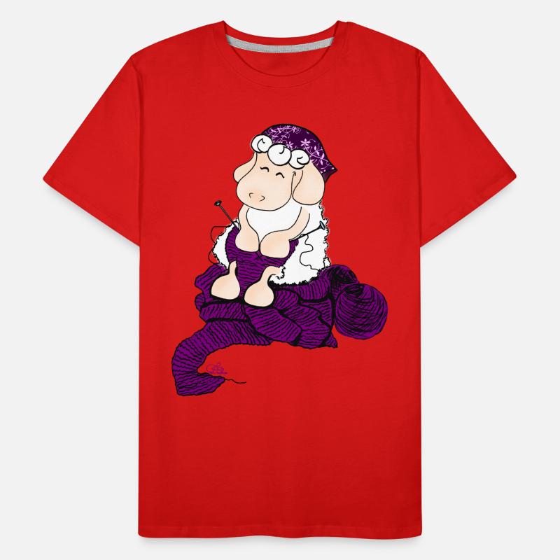 Knitting Sheep - Knitting Sheep Men's Premium Organic T-Shirt