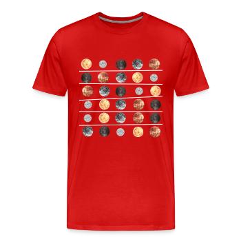 planètes - T-shirt bio Premium Homme - rouge - Devant - Damien (186cm)