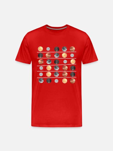 Planets - Men's Premium Organic T-Shirt - red