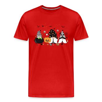 Tis the Season, Halloween Gnomes, Thanksgiving Gif - Men's Premium Organic T-Shirt - red - Front - Damien (186cm)