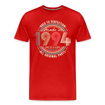 1994 Born vintage retro birthday - Men's Premium Organic T-Shirt - red - Front - Damien (186cm)