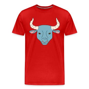 Stier - Männer Premium Bio T-Shirt - Rot - Vorne - Damien (186cm)