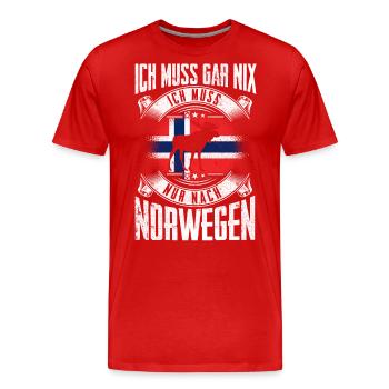 Norwegen - Männer Premium Bio T-Shirt - Rot - Vorne - Damien (186cm)