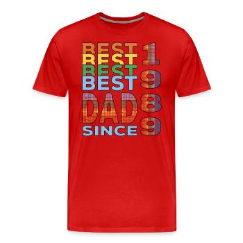 Bester Papa der Welt seit 1989 Vatertag - Männer Premium Bio T-Shirt - Rot - Vorne - Damien (186cm)