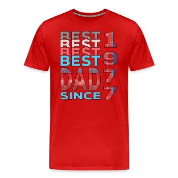 Bester Papa der Welt seit 1977 Vatertag Geburtstag - Männer Premium Bio T-Shirt - Rot - Vorne - Damien (186cm)