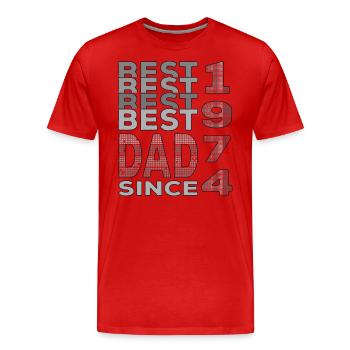 Bester Papa der Welt seit 1974 Vatertag Geburtstag - Männer Premium Bio T-Shirt - Rot - Vorne - Damien (186cm)