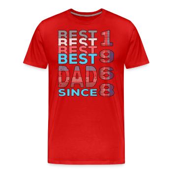 Bester Papa der Welt seit 1968 Vatertag Geburtstag - Männer Premium Bio T-Shirt - Rot - Vorne - Damien (186cm)