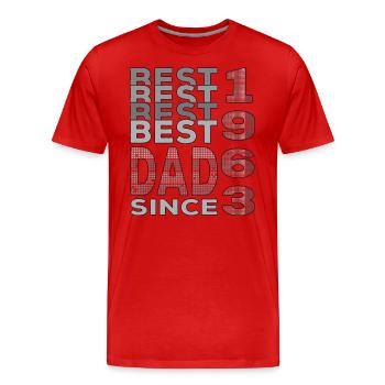 Bester Papa der Welt seit 1963 Vatertag - Männer Premium Bio T-Shirt - Rot - Vorne - Damien (186cm)