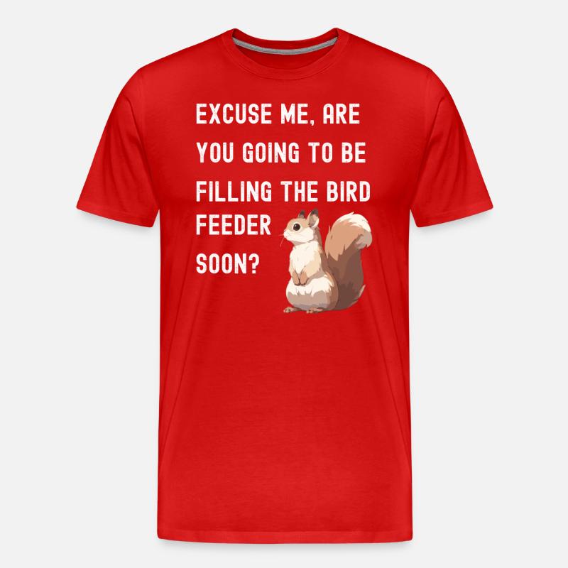 Vogelfutter Eichhörnchen - Männer Premium Bio T-Shirt - Rot