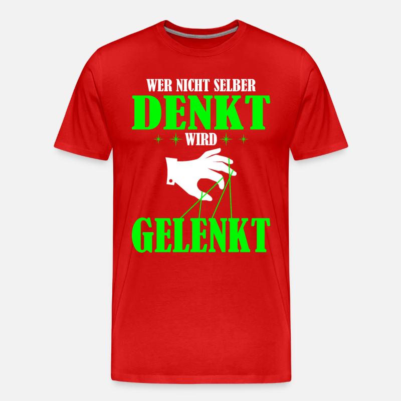 DENKT - Männer Premium Bio T-Shirt - Rot