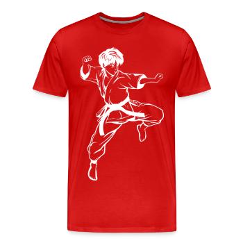 Karate Boy Sketch - Men's Premium Organic T-Shirt - red - Front - Damien (186cm)