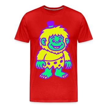 Homme avec un chapeau - T-shirt bio Premium Homme - rouge - Devant - Damien (186cm)