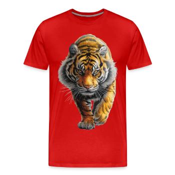 Tigre - T-shirt bio Premium Homme - rouge - Devant - Damien (186cm)