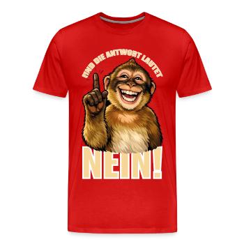 And the answer is no! Funny Monkey - Men's Premium Organic T-Shirt - red - Front - Damien (186cm)
