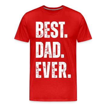 Bester Vater aller Zeiten - Männer Premium Bio T-Shirt - Rot - Vorne - Damien (186cm)
