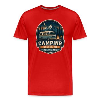 Sterne an - Alltag aus - Männer Premium Bio T-Shirt - Rot - Vorne - Damien (186cm)