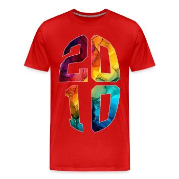 16 ANS 2010 16E ANNIVERSAIRE - T-shirt bio Premium Homme - rouge - Devant - Damien (186cm)